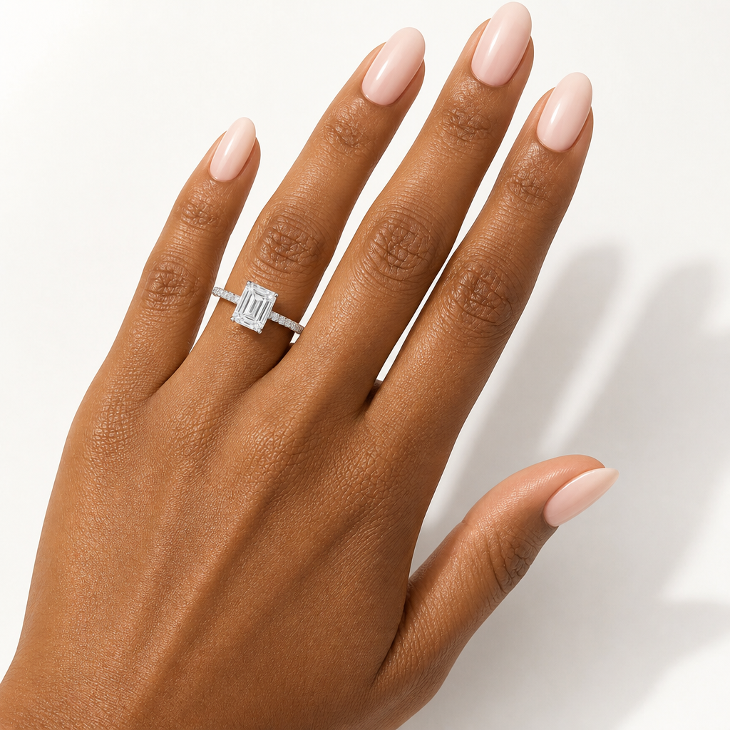 Emerald Modern Pave Ring