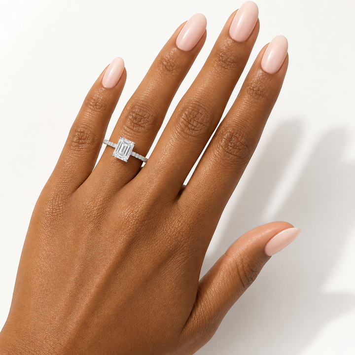 Emerald Modern Pave Ring