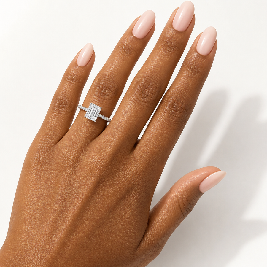 Emerald Modern Pave Ring