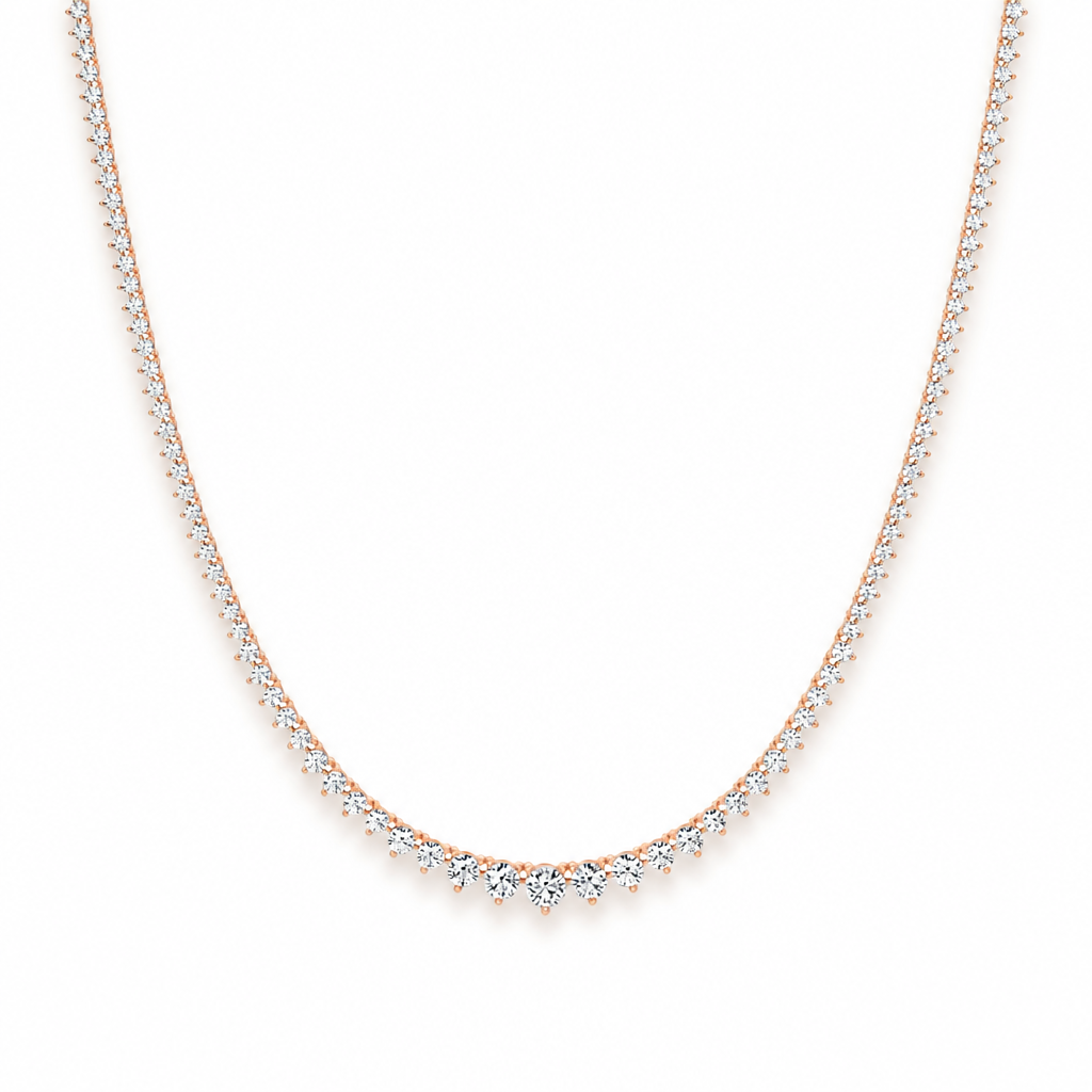 5 Carat Lab Grown Diamond Graduated Tennis Necklace