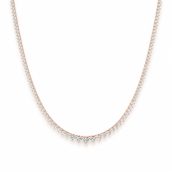 5 Carat Lab Grown Diamond Graduated Tennis Necklace