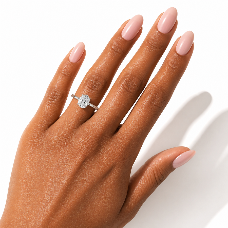 Oval Classic Open Solitaire Ring
