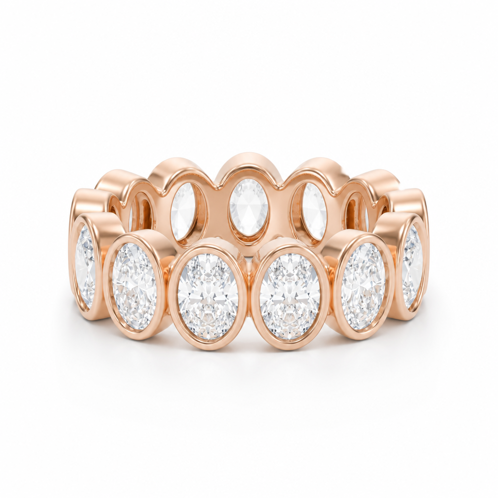 Oval Bezel Vertical Eternity Band