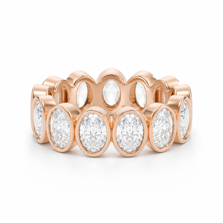 Oval Bezel Vertical Eternity Band