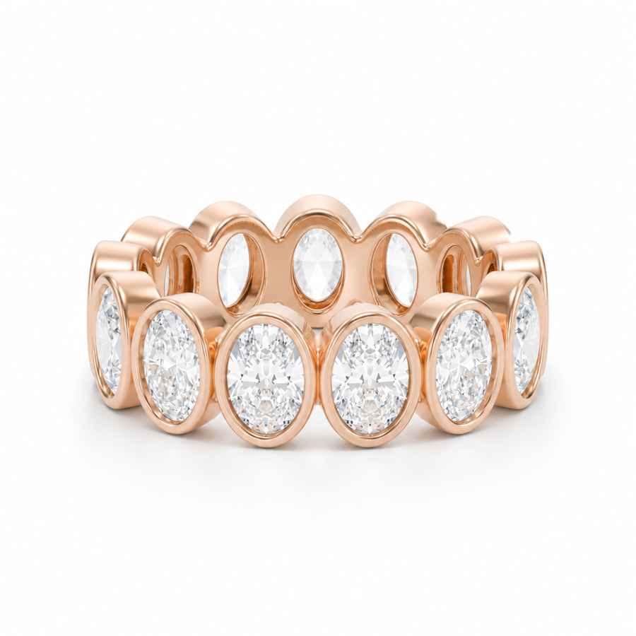 Oval Bezel Vertical Eternity Band