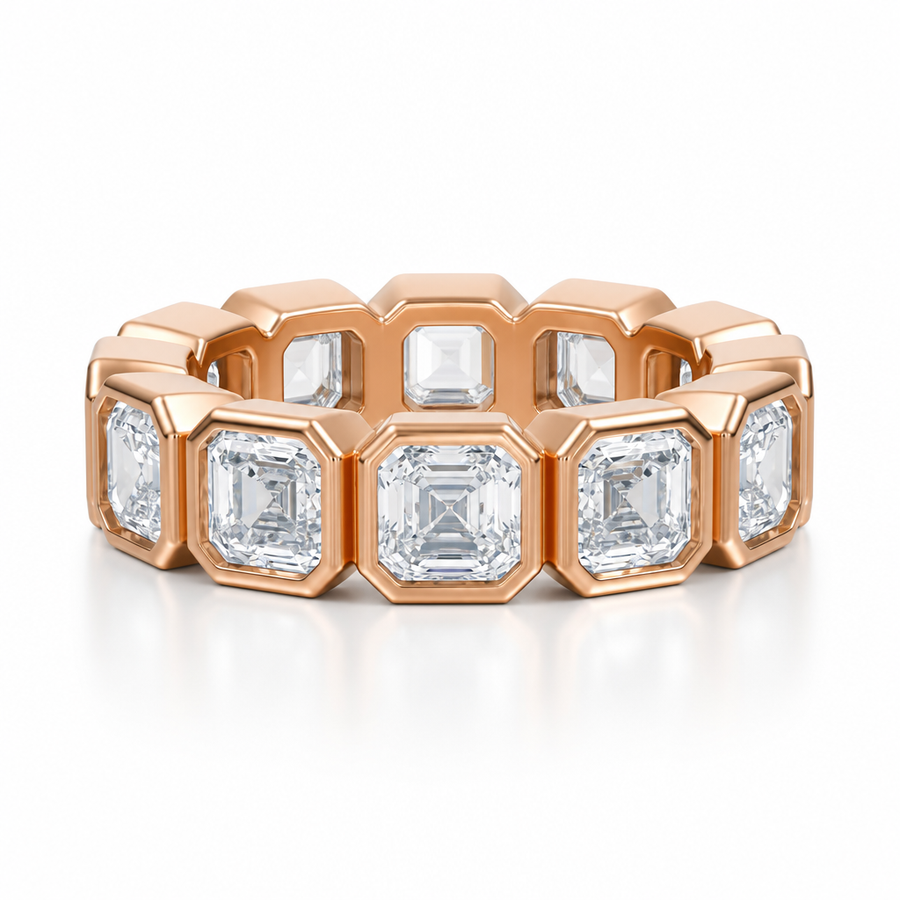 Asscher Bezel Eternity Band