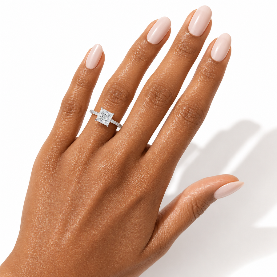 Princess Modern Pave Ring