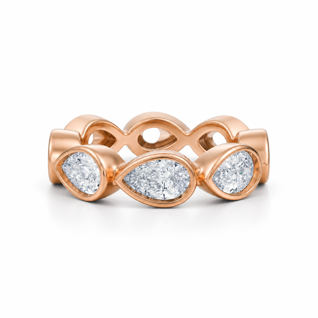 Pear Bezel Horizontal Eternity Band