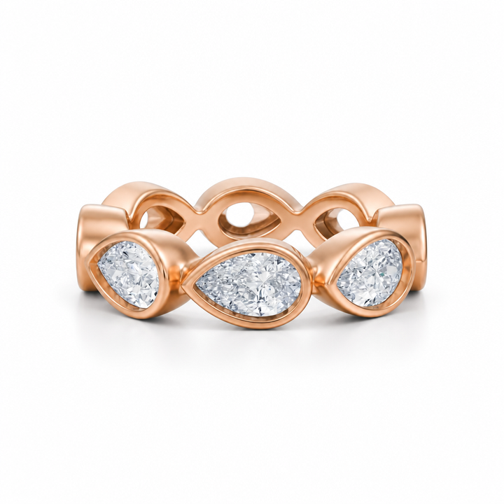 Pear Bezel Horizontal Eternity Band