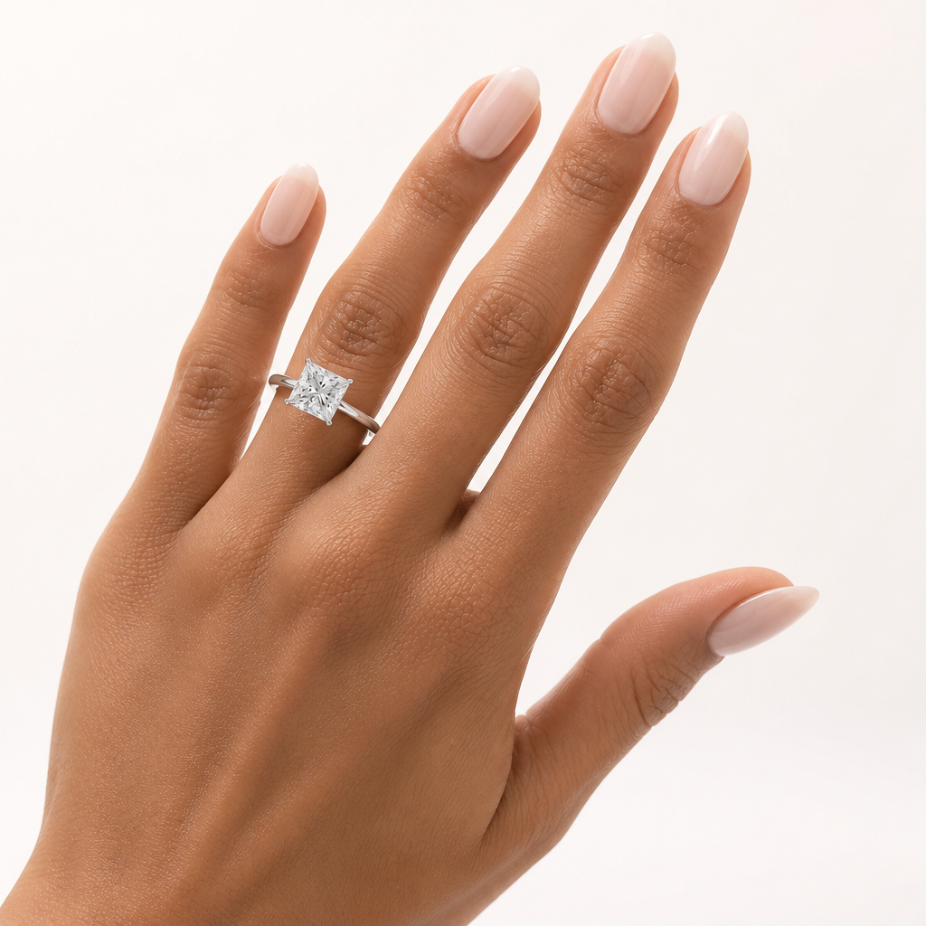 Princess Martini Basket Solitaire Ring