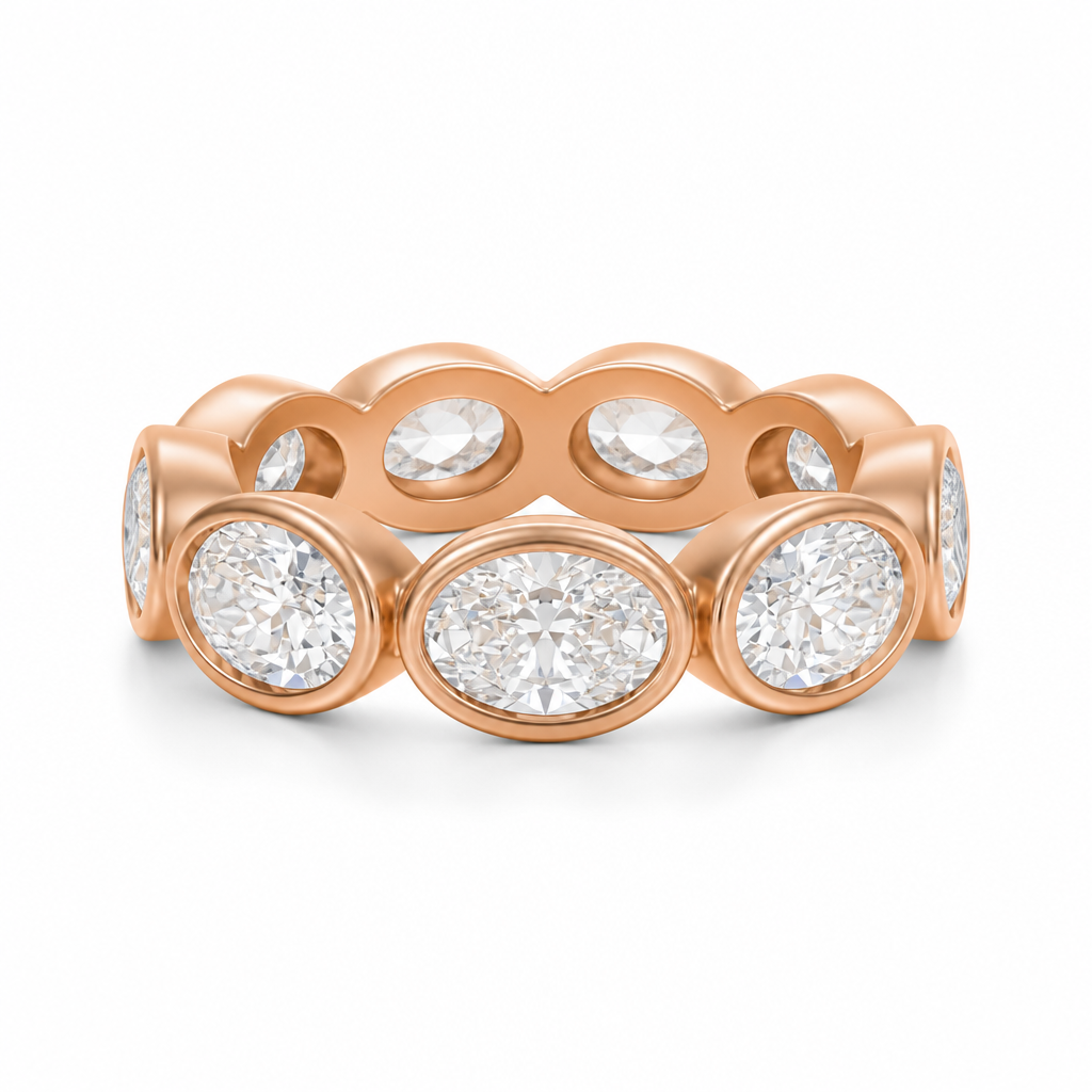 Oval Bezel Horizontal Eternity Band