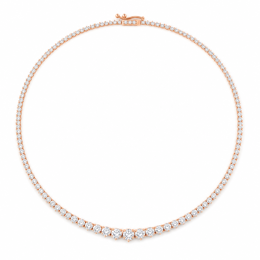 5 Carat Lab Grown Diamond Graduated Tennis Necklace