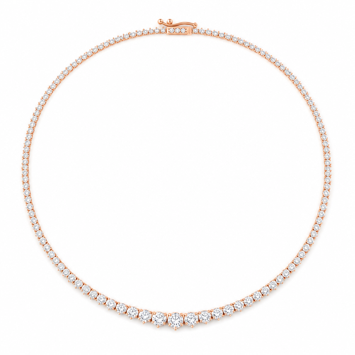 5 Carat Lab Grown Diamond Graduated Tennis Necklace