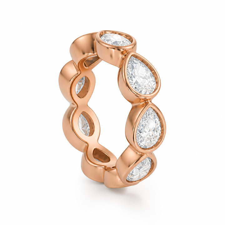 Pear Bezel Horizontal Eternity Band