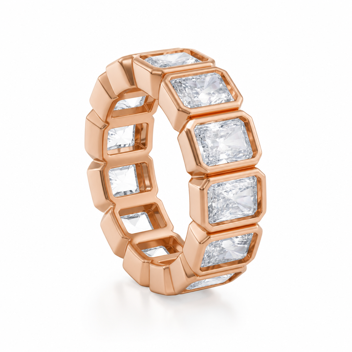 Radiant Bezel Vertical Eternity Band