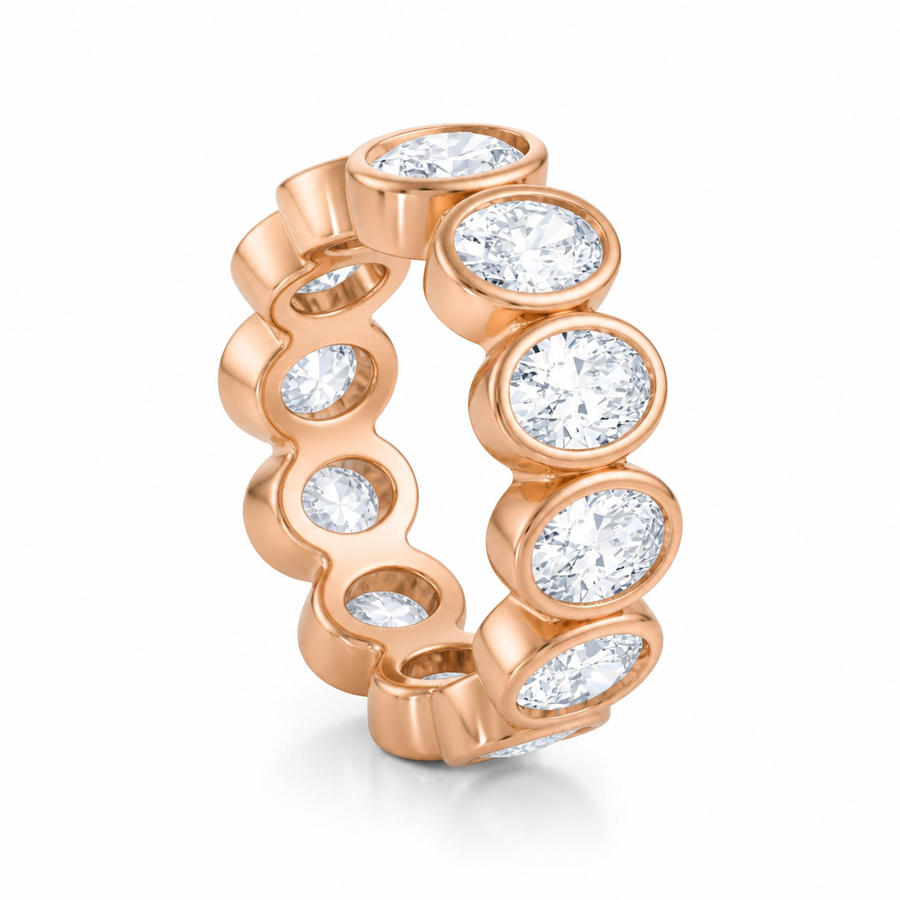 Oval Bezel Vertical Eternity Band