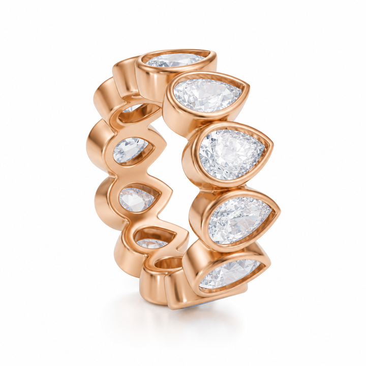 Pear Bezel Vertical Eternity Band