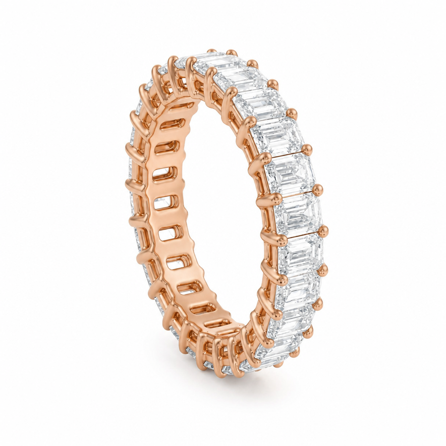 Emerald Basket Eternity Band