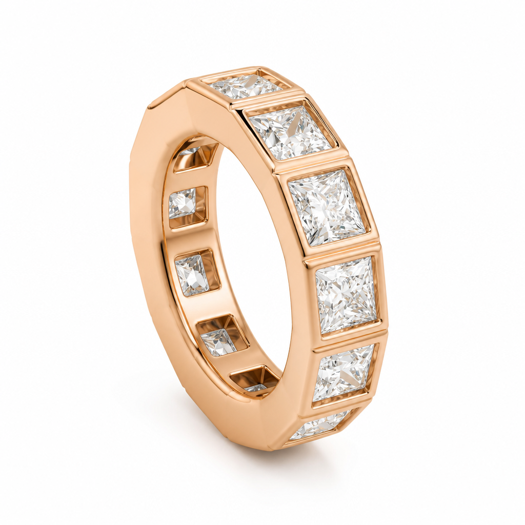 Princess Bezel Eternity Band