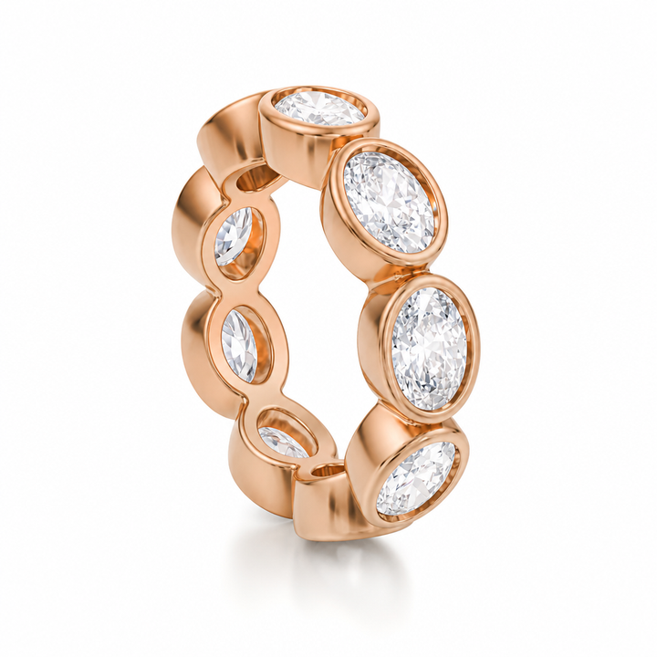 Oval Bezel Horizontal Eternity Band