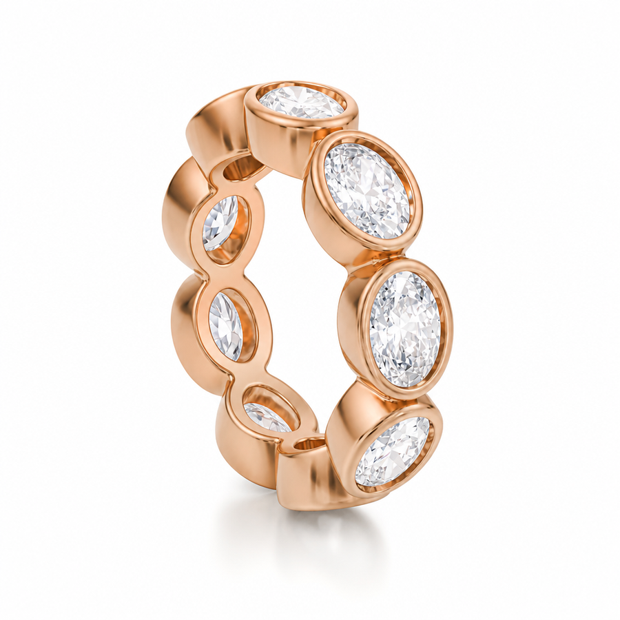 Oval Bezel Horizontal Eternity Band