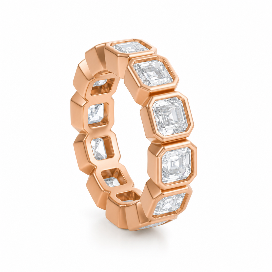 Asscher Bezel Eternity Band