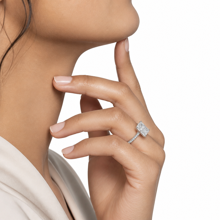 Radiant Three Row Pave Ring