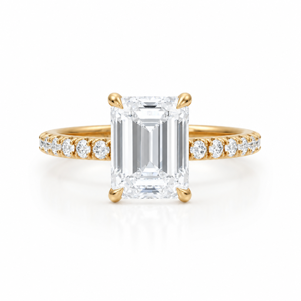 Emerald Modern Pave Ring
