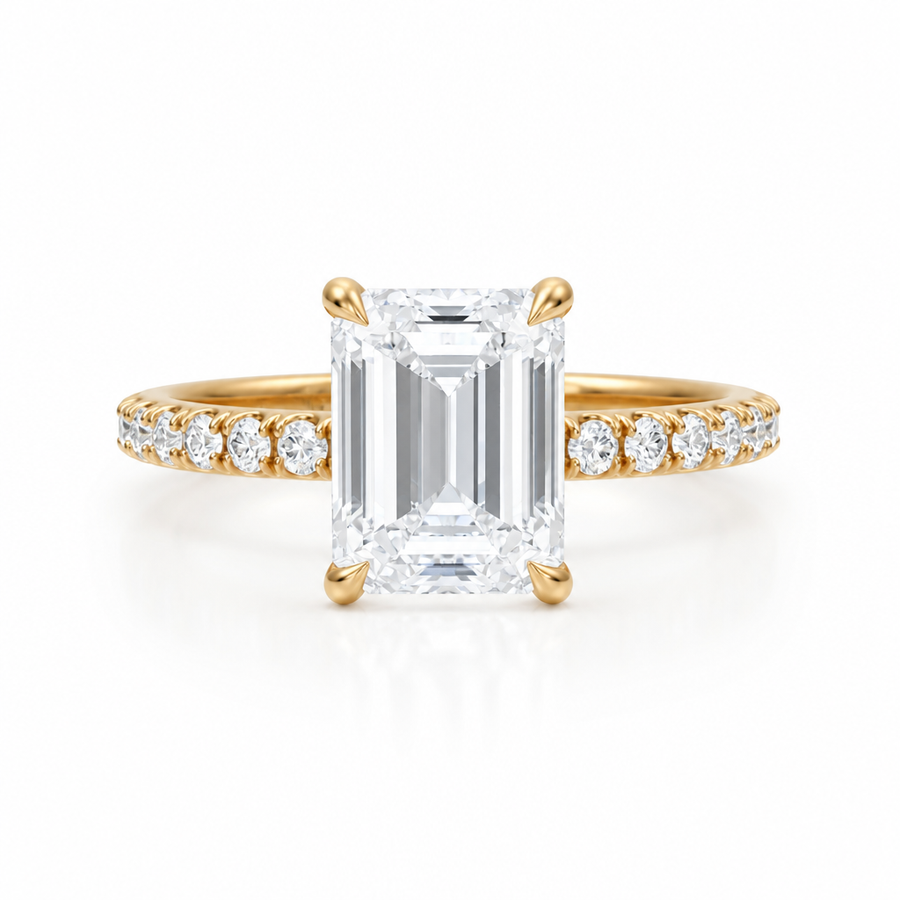 Emerald Modern Pave Ring