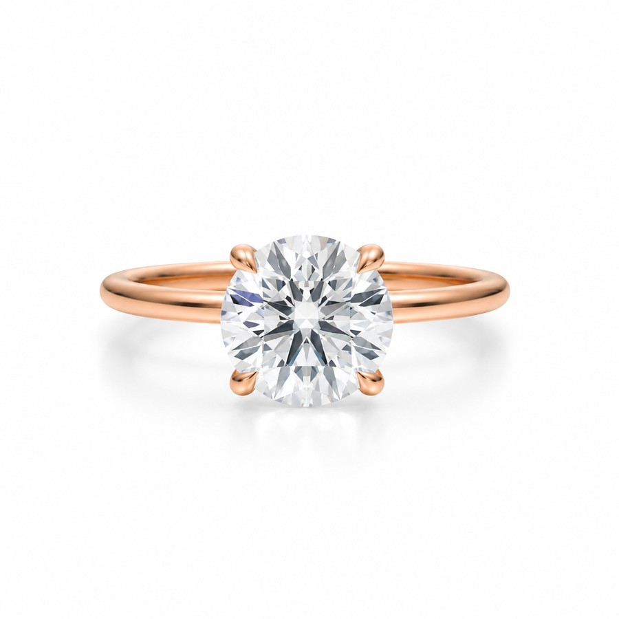 Round Classic Open Solitaire Ring