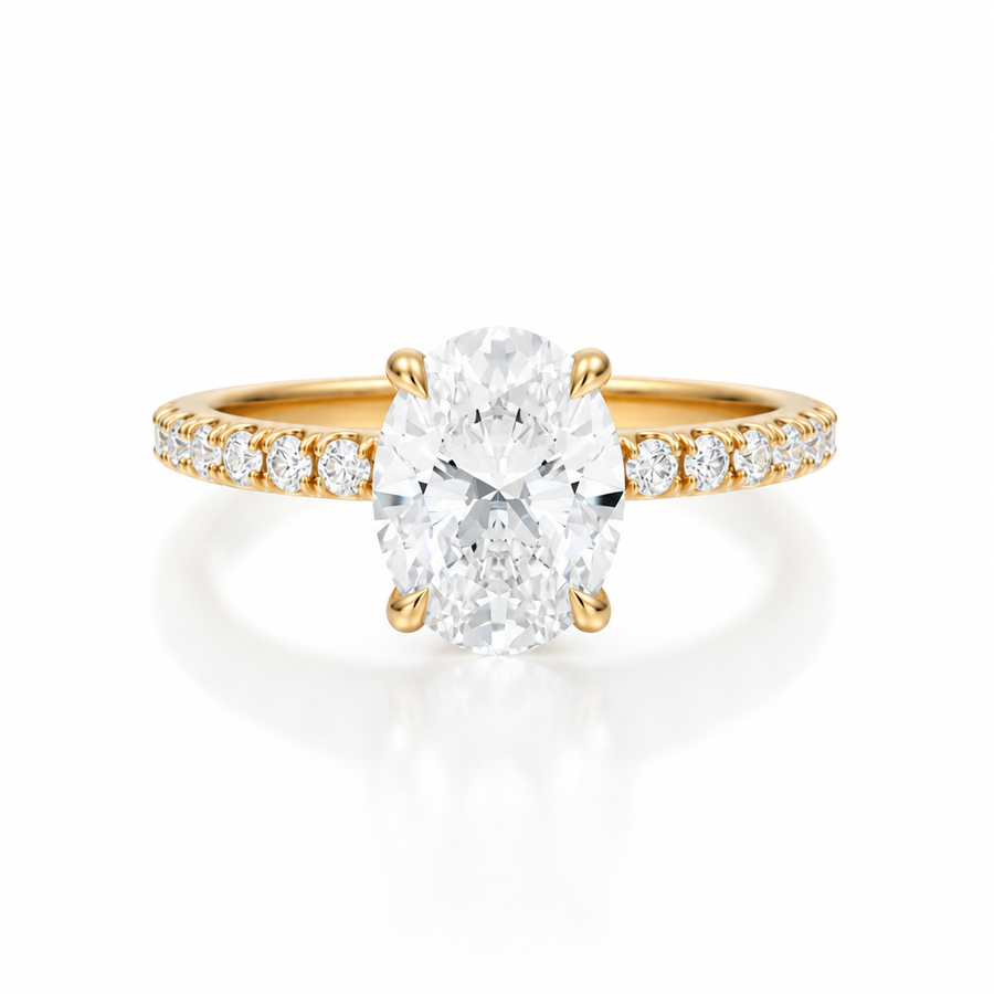 Oval Modern Pave Ring