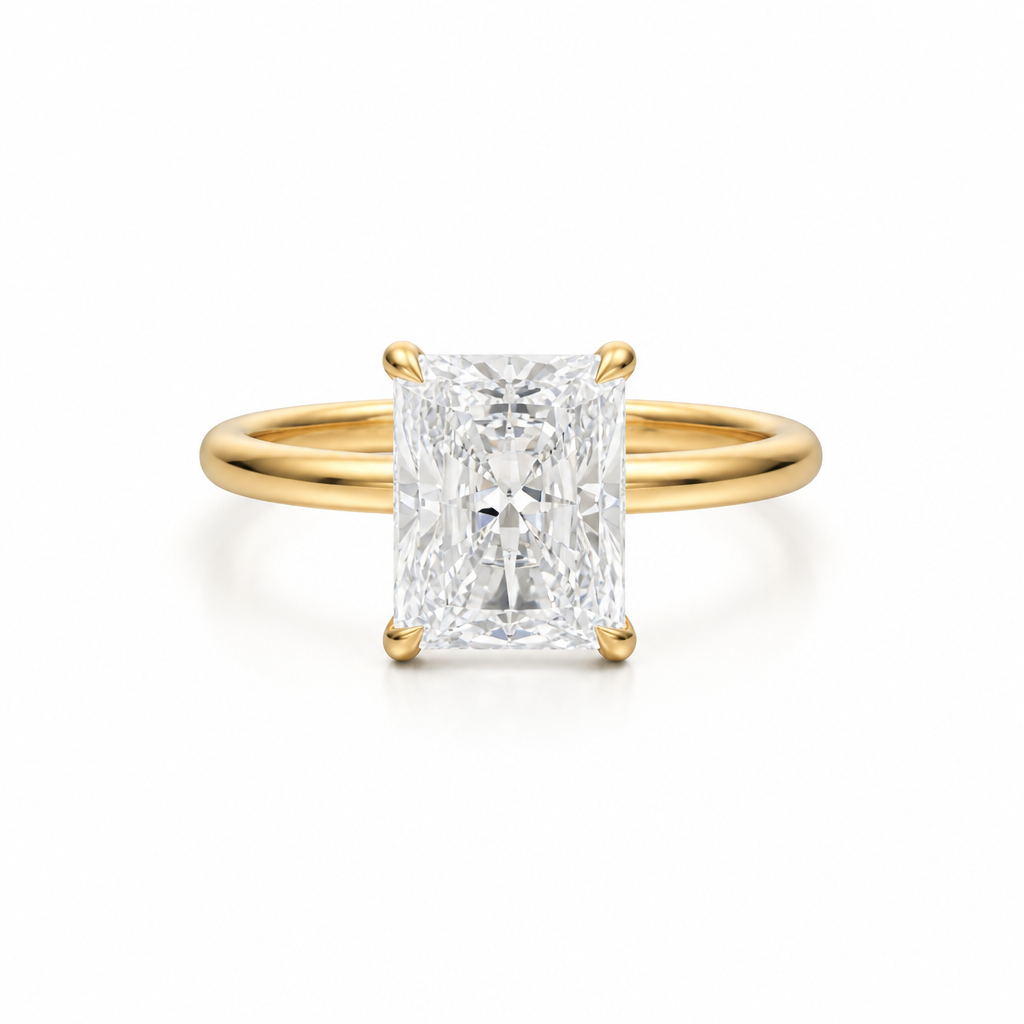 Radiant Classic Open Solitaire Ring