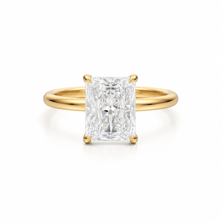 Radiant Classic Open Solitaire Ring