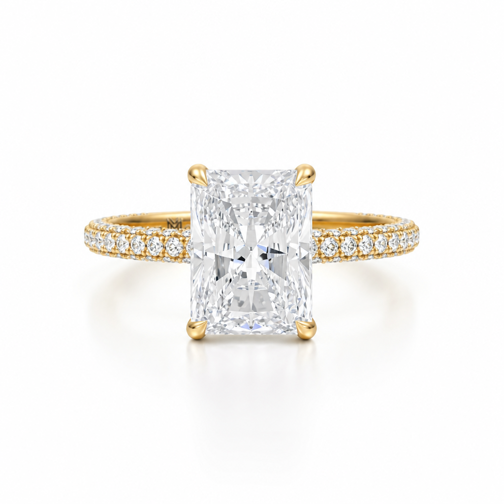 Radiant Three Row Pave Ring