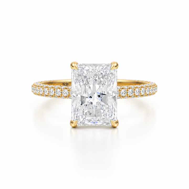 Radiant Three Row Pave Ring
