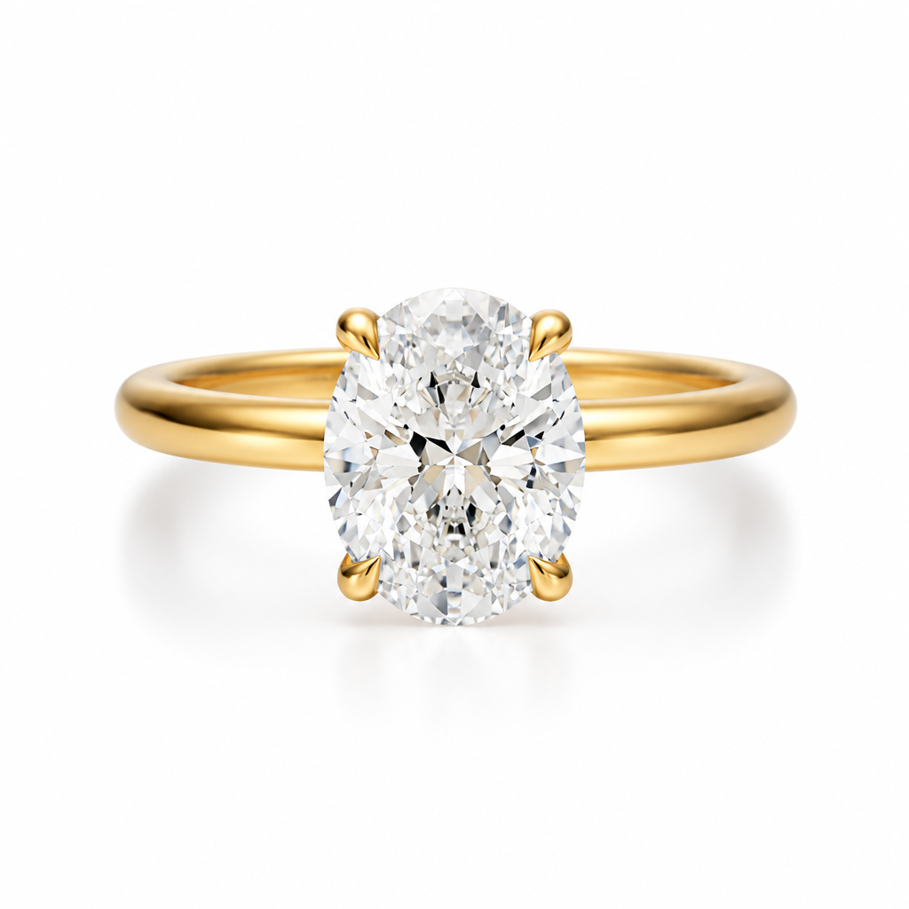 Oval Classic Open Solitaire Ring