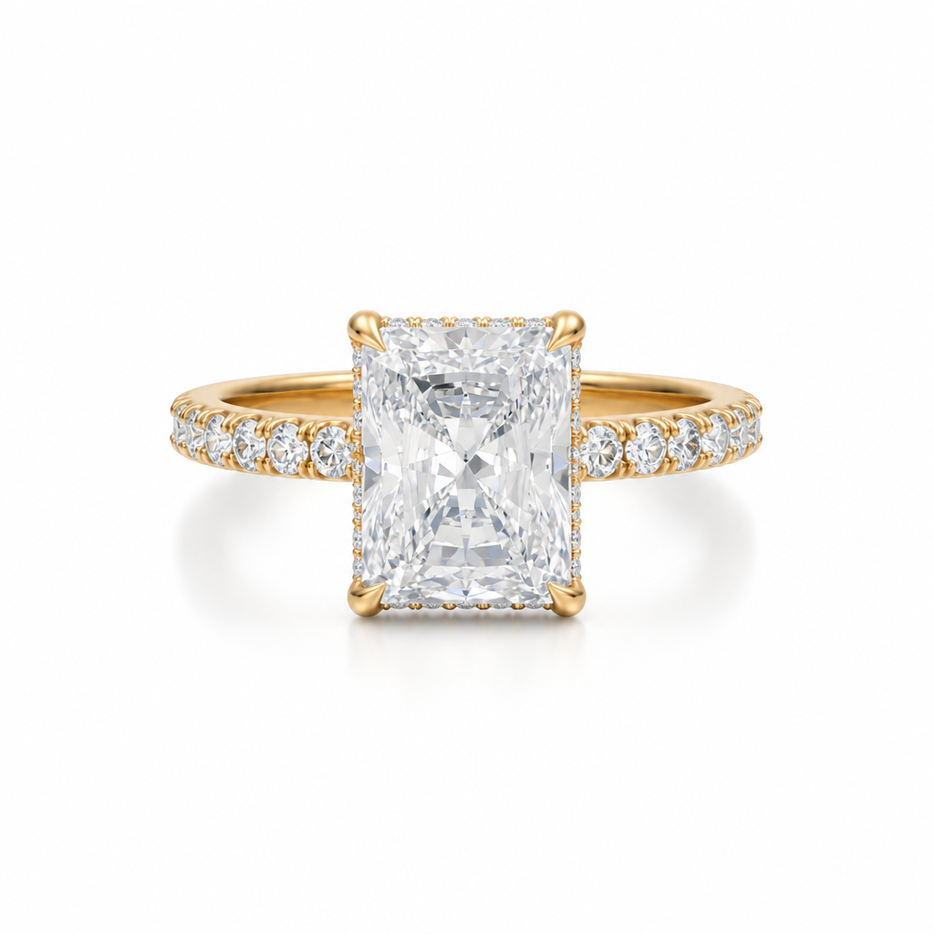 Radiant Hidden Halo With Pave Band