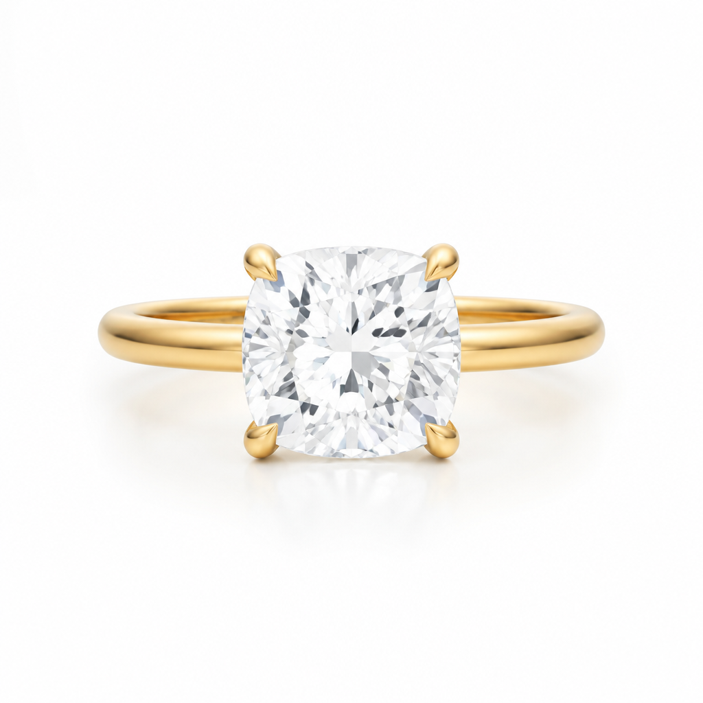 Cushion Classic Open Solitaire Ring