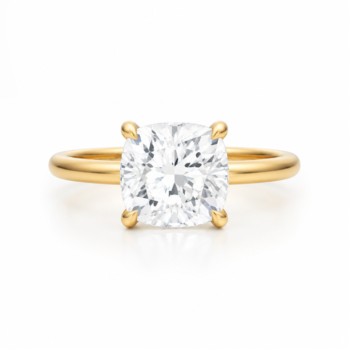 Cushion Classic Open Solitaire Ring