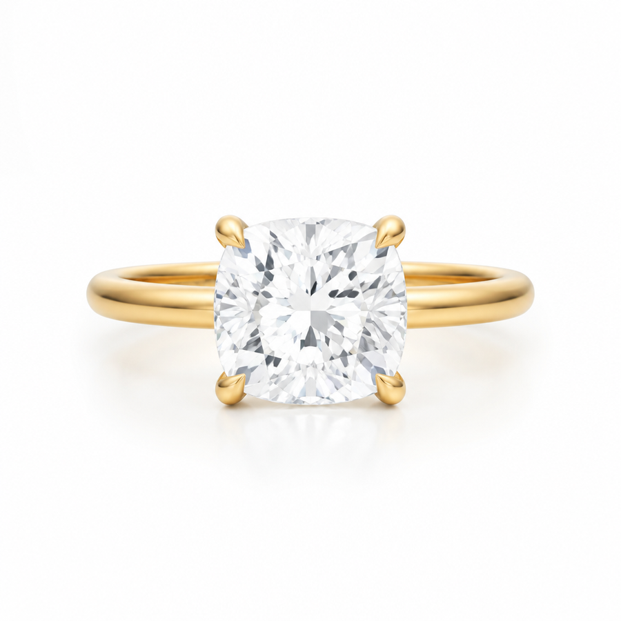 Cushion Classic Open Solitaire Ring
