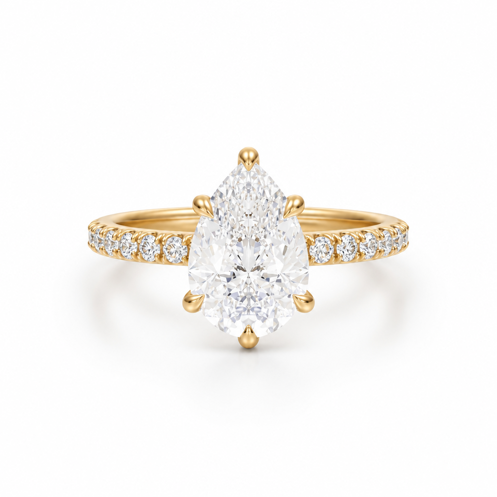 Pear Modern Pave Ring