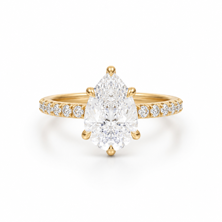Pear Modern Pave Ring