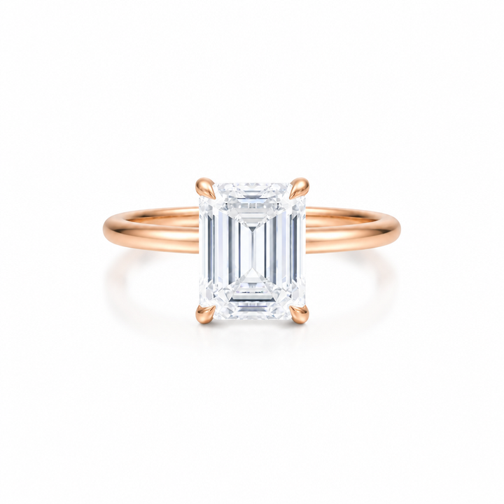Emerald Classic Open Solitaire Ring