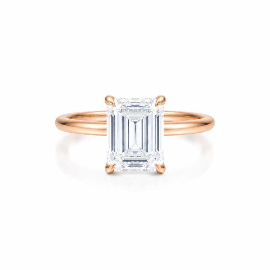 Emerald Classic Open Solitaire Ring
