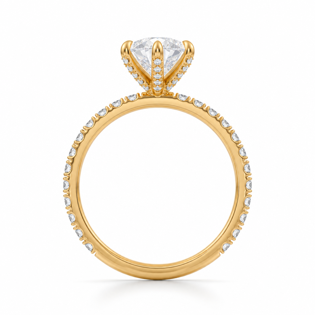 Pear Pave Ring With Pave Prongs
