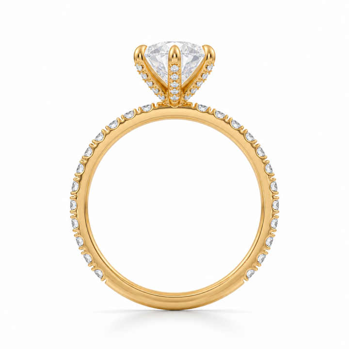 Pear Pave Ring With Pave Prongs