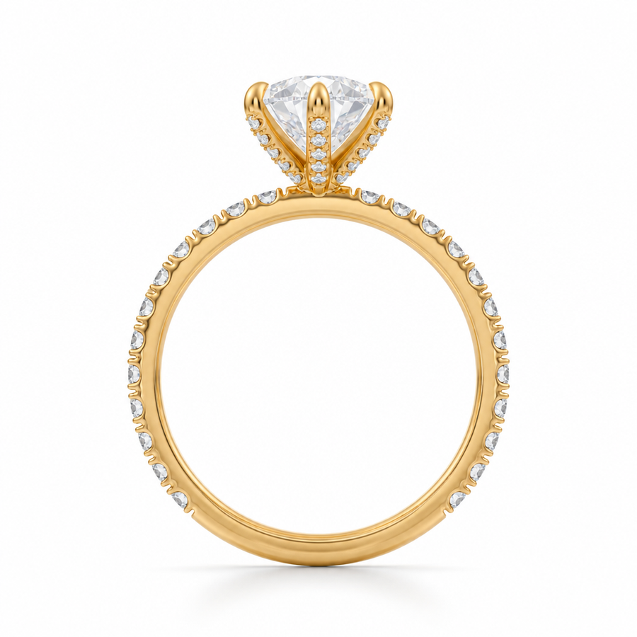 Pear Pave Ring With Pave Prongs