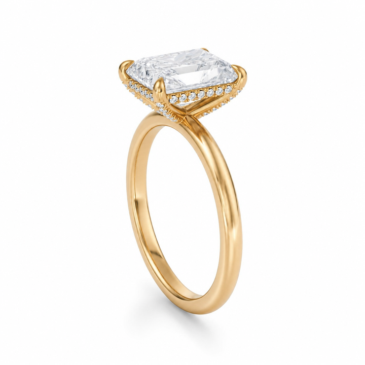 Radiant Martini Basket Solitaire Ring