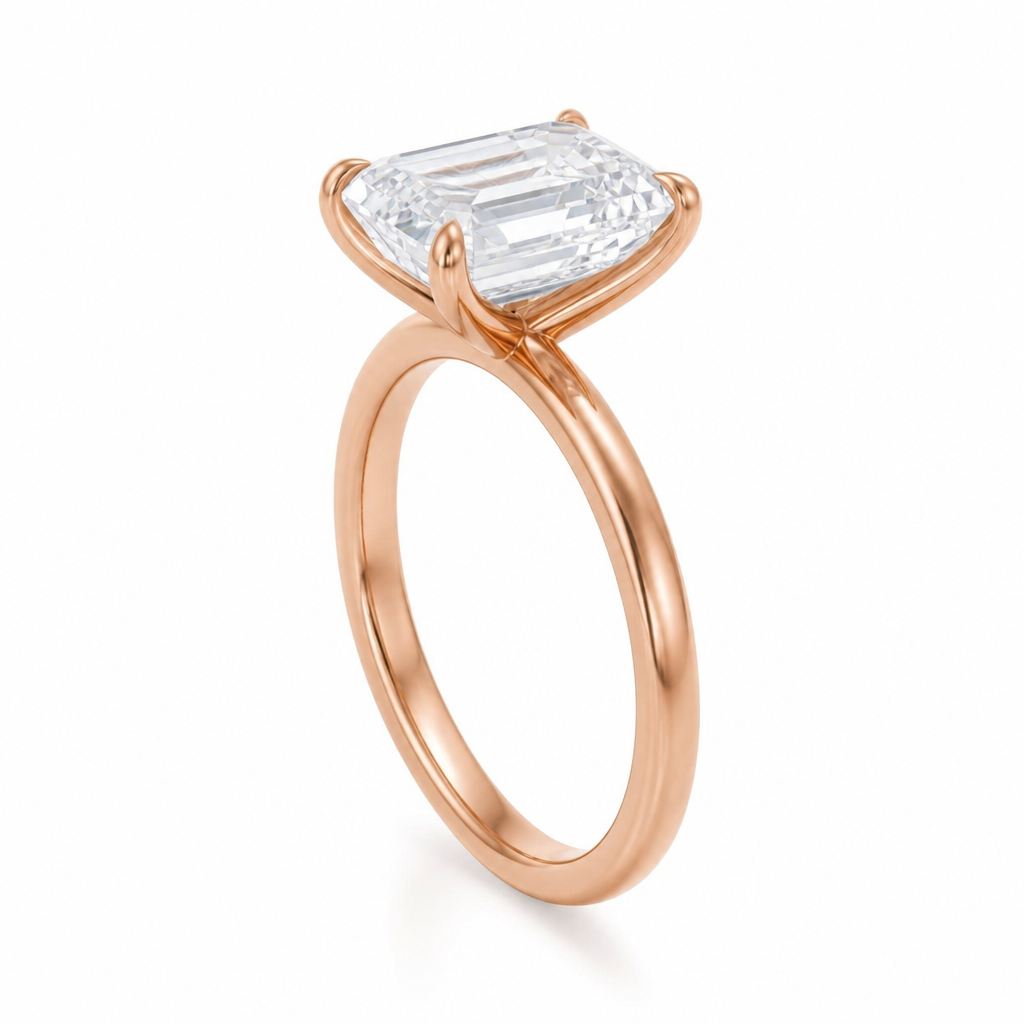 Emerald Classic Open Solitaire Ring