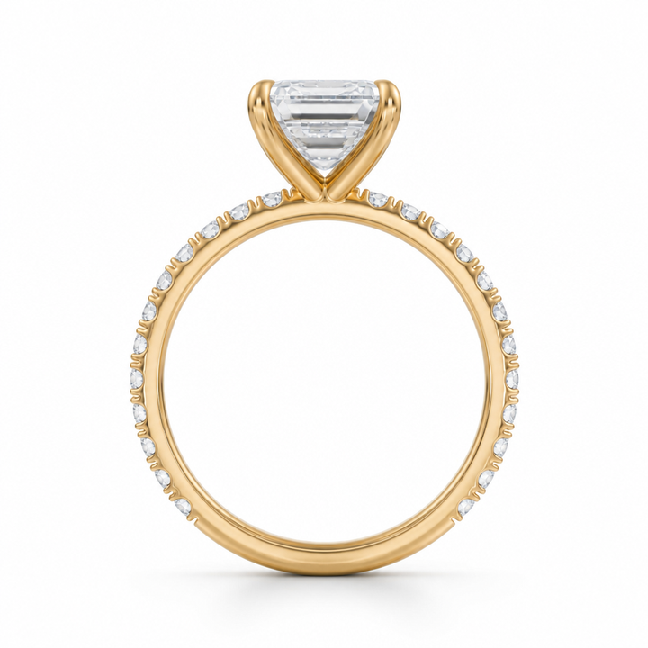 Emerald Modern Pave Ring